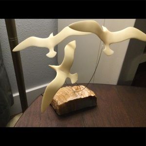 Vintage Birds on Alabaster Base